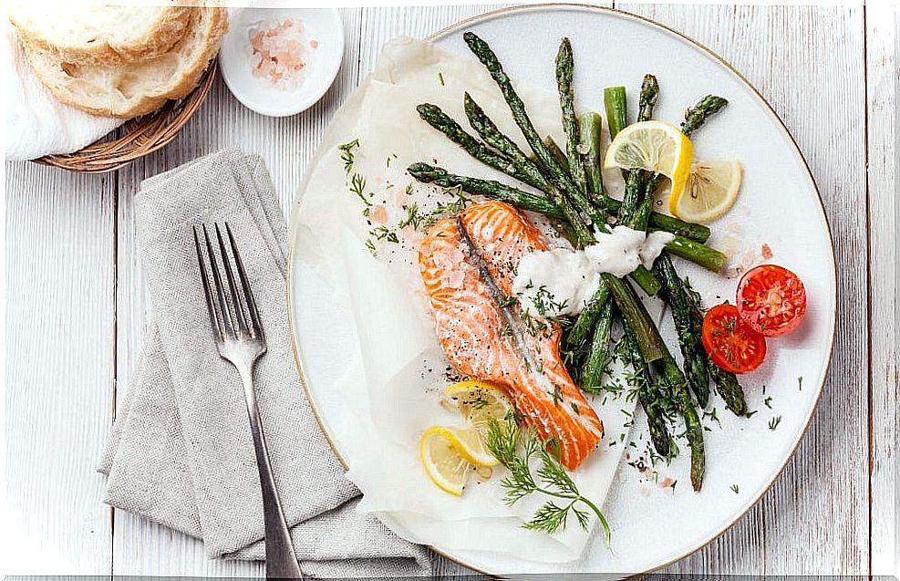 Salmon plate for our dinners.