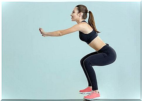 woman doing squat