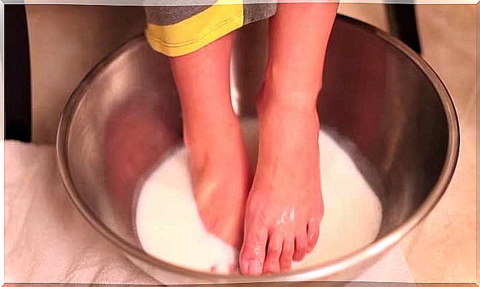 feet in milk and baking soda