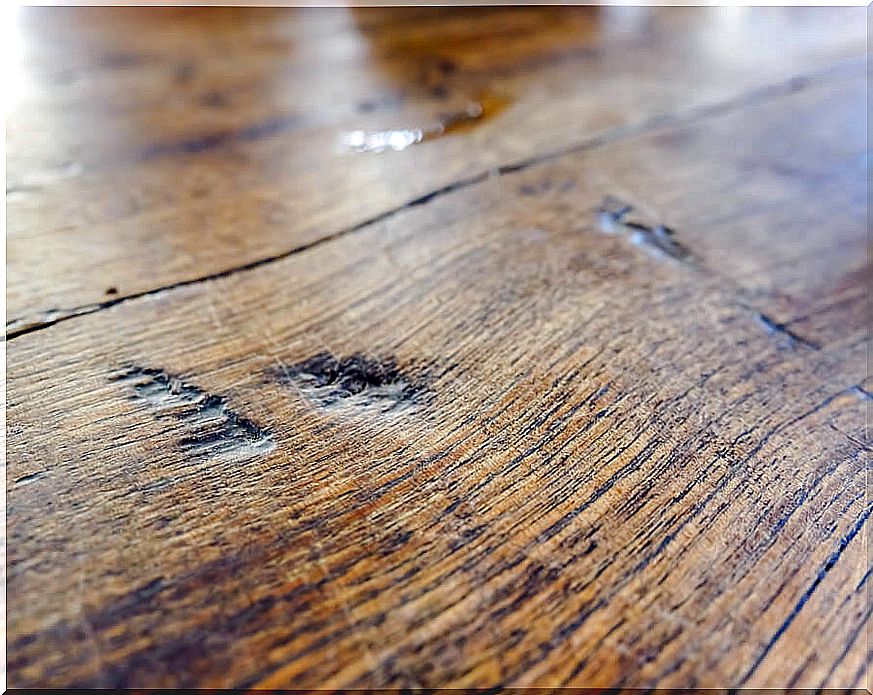 Stain on wood