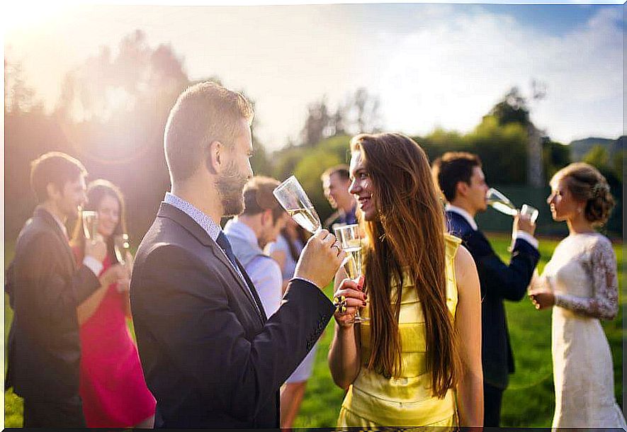 Guests at a wedding