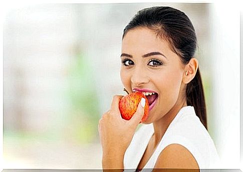 Woman eating sources of pectin