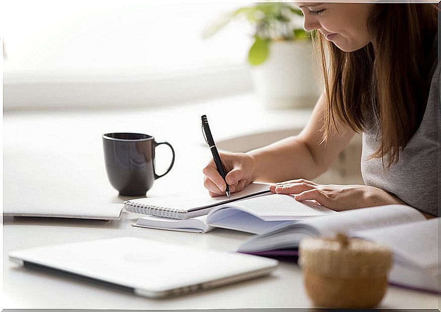 Woman writing