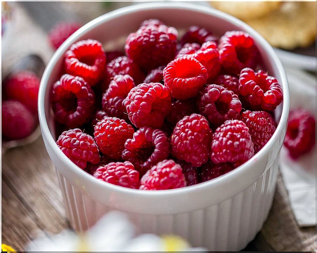 Raspberries, red berries